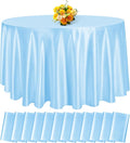12 Pack 108 Inch Light Blue Satin Tablecloth by fani