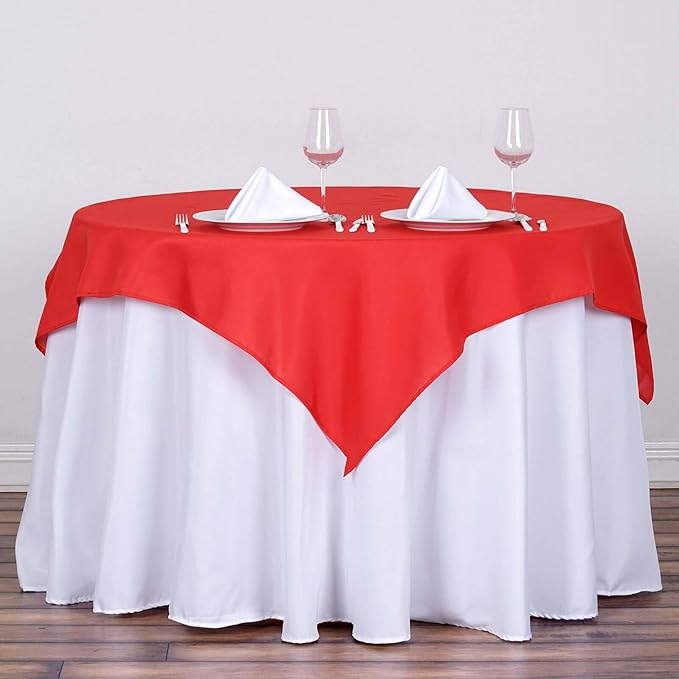 Efavormart 54x54 RED Wholesale Linens Seamless Polyester Square Linen Tablecloth - Image 2