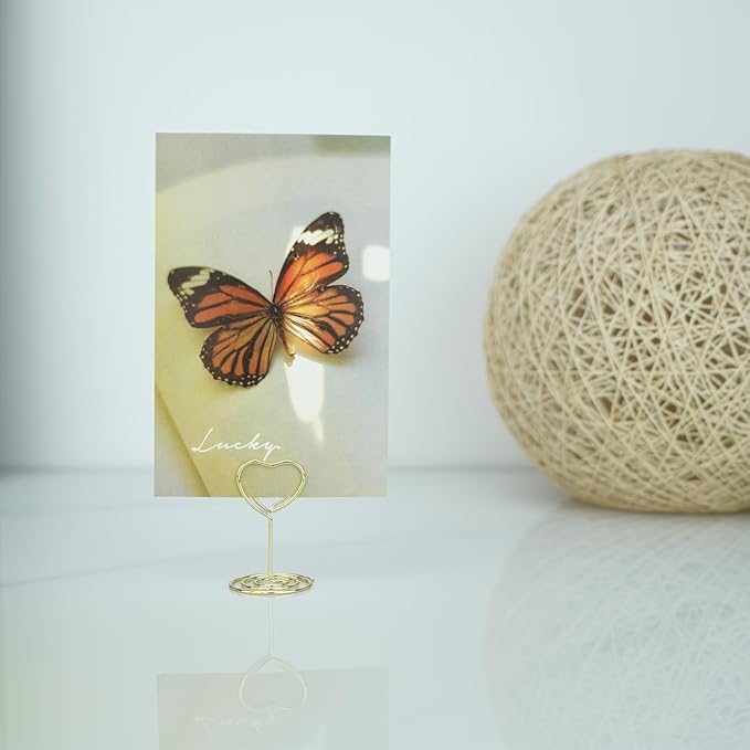 20PCS Mini Table Number Holders, Heart Shaped Place Card Holder, Premium Photo - Image 7