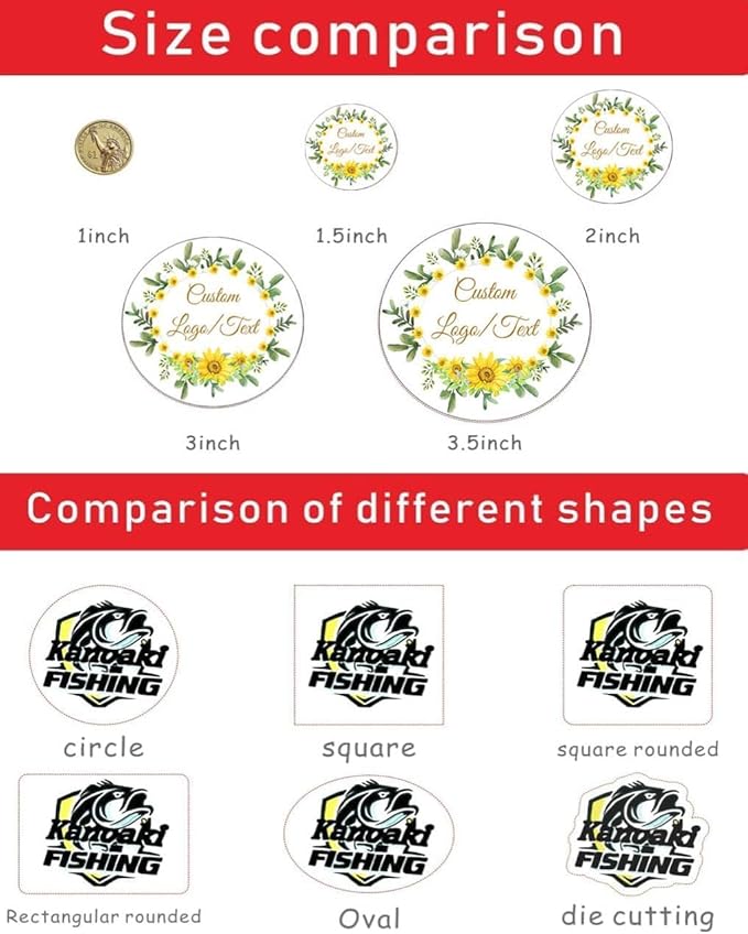 Custom Stickers for Business Logo Design Your Own Personalized Labels Shipping - Image 2