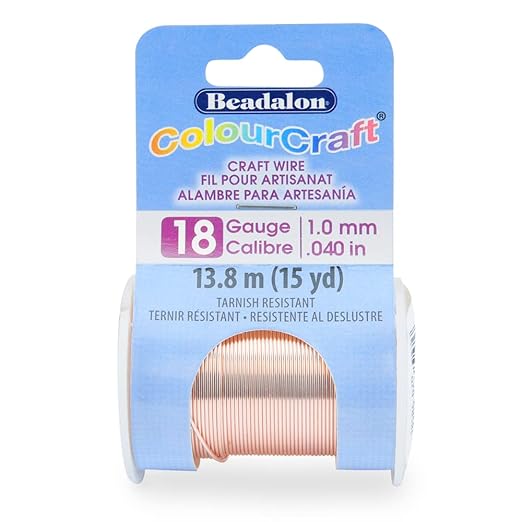 Beadalon ColourCraft Wire, 18 Gauge, Rose Gold Color Silver Plated, 10 yd Spool - Image 2