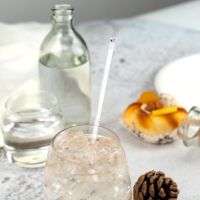 100-PCS Clear Plastic Swizzle Sticks, Crystal Cake Pops, Cocktail Coffee Drink - Image 3