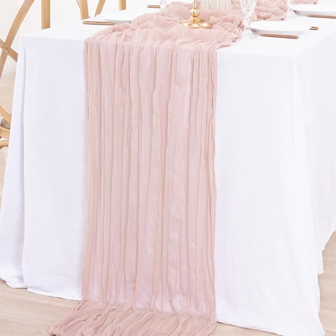 12Pcs Rubber Powder Cheesecloth Table Runner 120 Inch10FT Dust Powder Rustic - Image 4