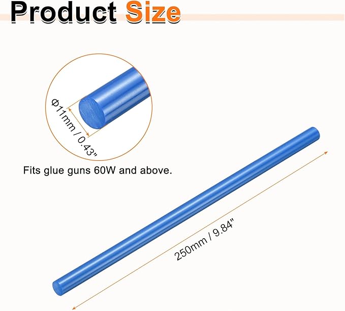 HARFINGTON 10pcs Hot Glue Sticks 0.43" Dia x 9.84" Long EVA Mini Hot Melt - Image 2