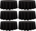 Round Tablecloth 6 Pack 90 Inch Black Tablecloths Washable Decorative Linen by AOCOZHomeLifeMuseum