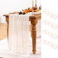 Ivory White Cheesecloth Table Runner 4 Pack Fall Table Runners Boho Gauze 120 by DeZerlor