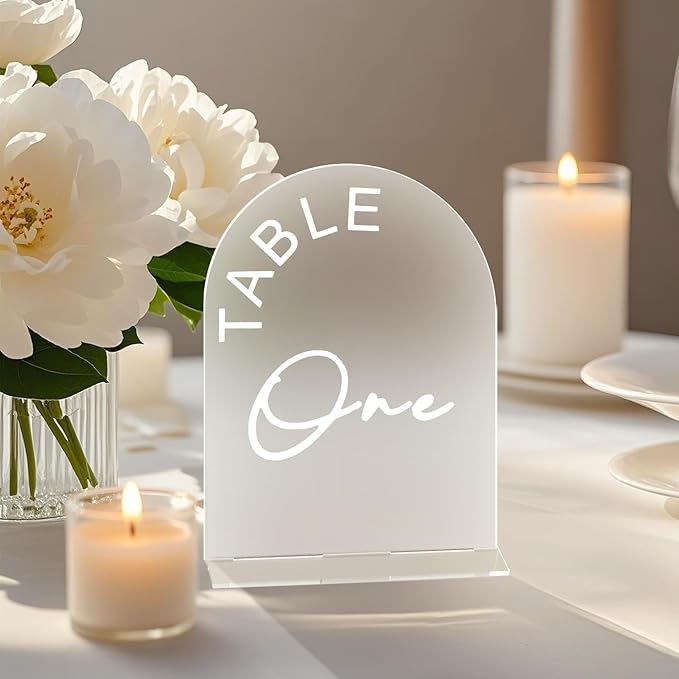 Frosted Arch Wedding Table Numbers 1-25 - Image 3