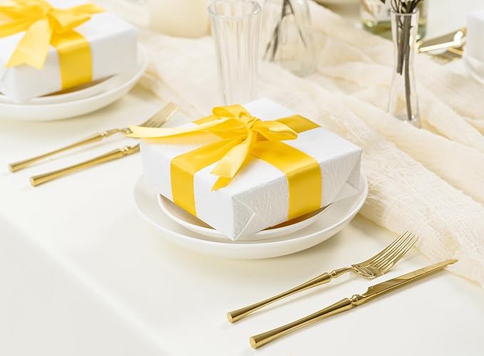 Yellow Ribbon 1-1/2 Inch x 50 Yards Double-Faced Satin Ribbons - Image 5