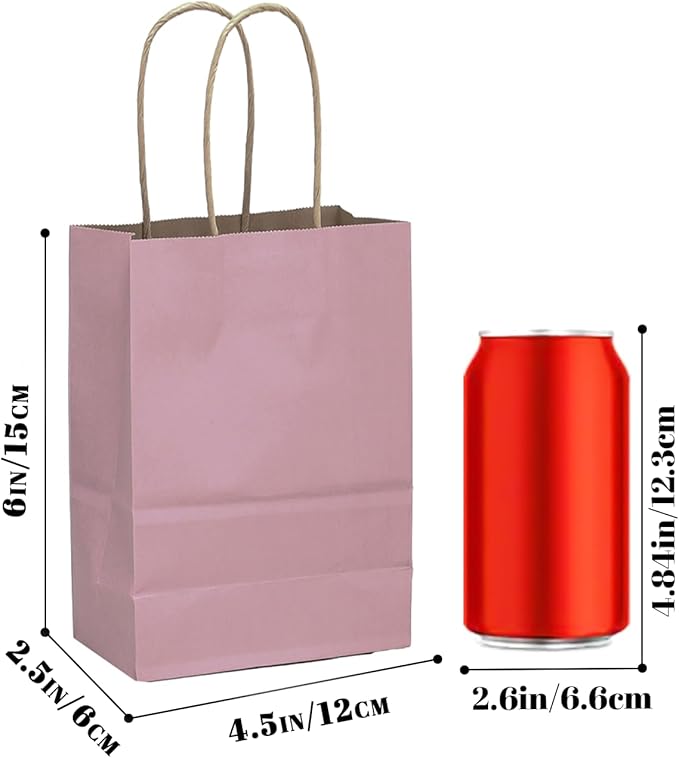 qiqee 24 Pcs Pink Purple Mini Paper Gift Bags - Image 4