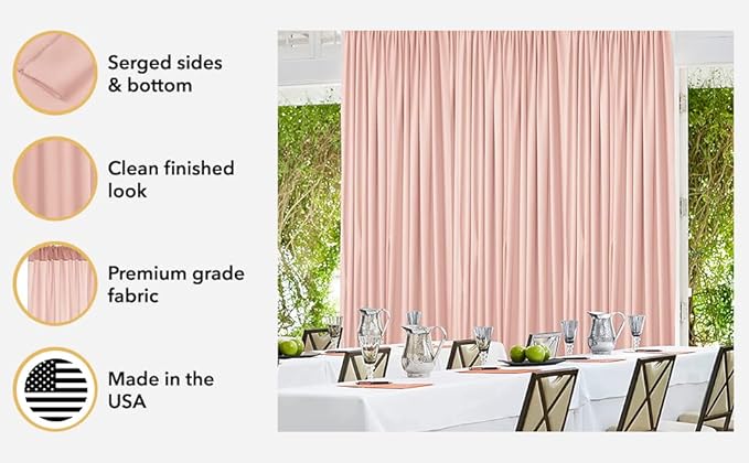 AK TRADING CO. 10 feet Wide x 12 feet Long IFR Polyester Backdrop Drapes - Image 3
