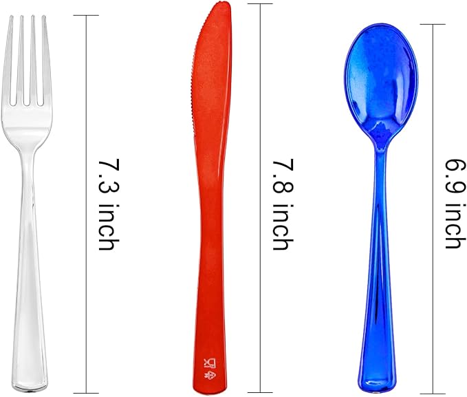 NOCCUR 180PCS Independence Day Silverware - Image 2