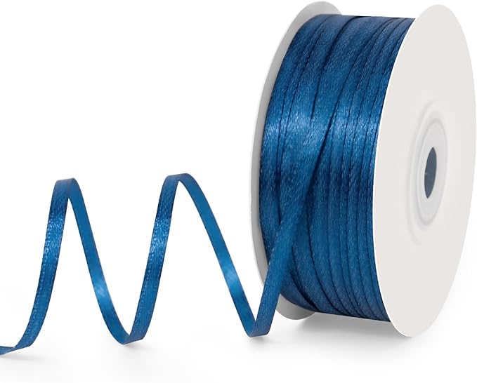 1/8" Wide x 100 Yards Single Face Polyester Satin Ribbon, Satin Ribbon by KMERLIFE