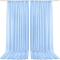 PARTISKY 10ftx10ft Blue Chiffon Sheer Backdrop Curtains, Wrinkle-Free Wedding by Partisky