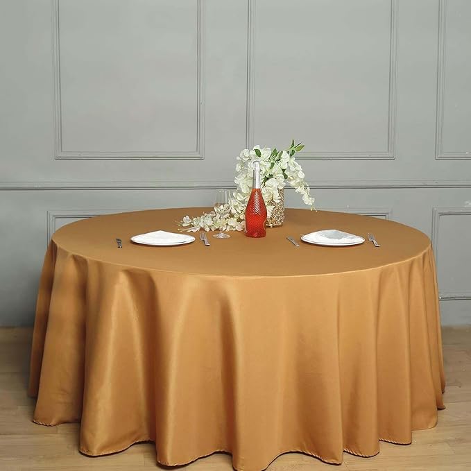 Efavormart Round Tablecloth, 132 Inch Stain & Wrinkle Resistant Washable Table by efavormart