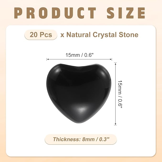 PATIKIL 20 Pcs Natural Heart Shaped Crystal Stone, 0.6 Inch Mini Polished Love - Image 2