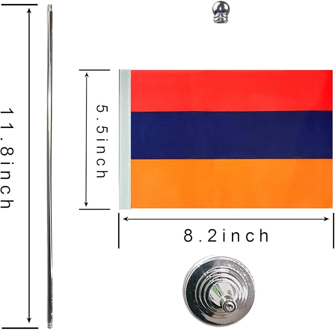 GentleGirl.USA Armenia Table Flags, Stick Small Mini Armenian Flag Office Desk - Image 2