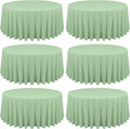 6 Pack Sage Green Round Tablecloths by REWOMC