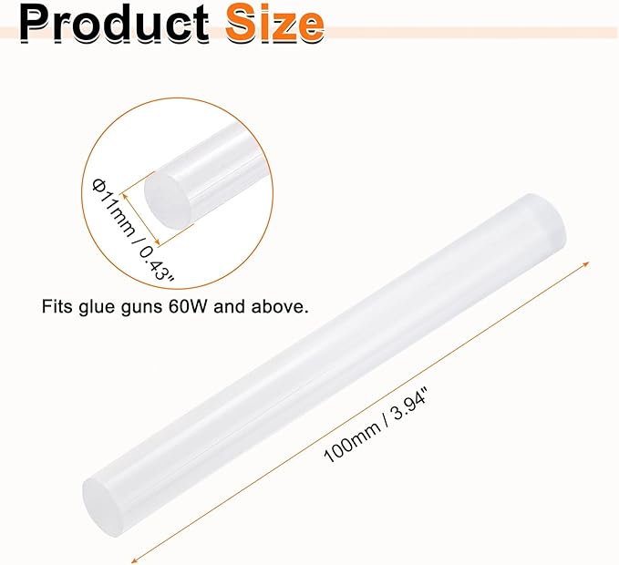 HARFINGTON 10pcs Hot Glue Sticks 0.43" Dia x 3.94" Long EVA Mini Hot Melt - Image 2
