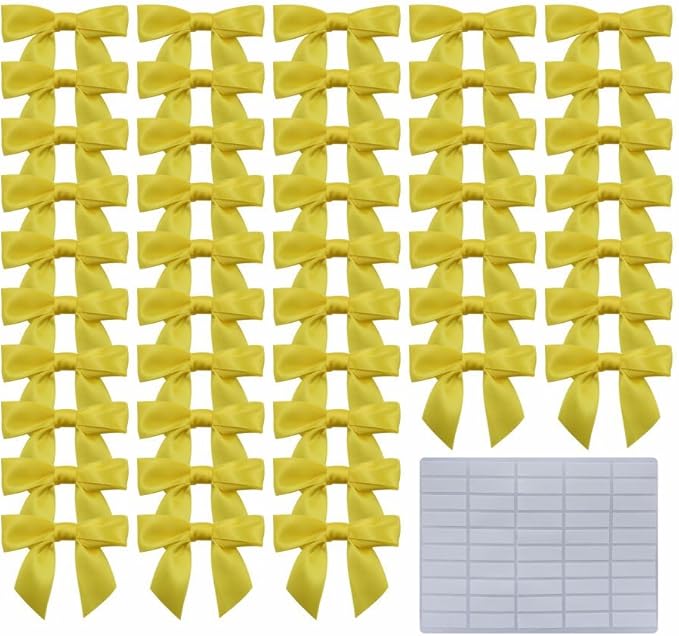 2.5" Hgzgch Yellow Satin Ribbon Bow by Unknown