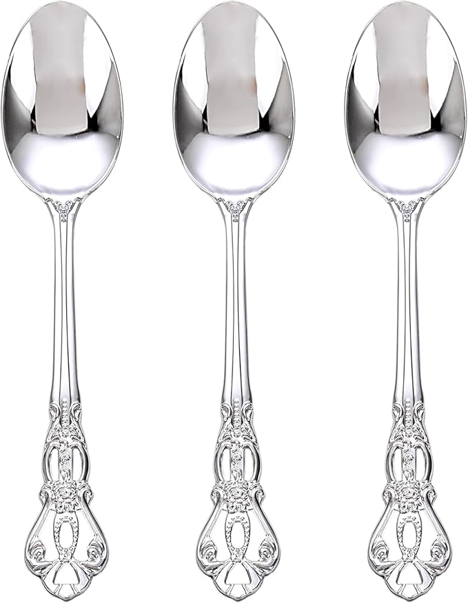75PCS Silver Plastic Spoons by Joyido