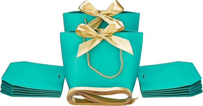 HUAPRINT Gift Bags with Handles, 7.48×3.54×7.9 inches, Party Favor Bags with by HUAPRINT