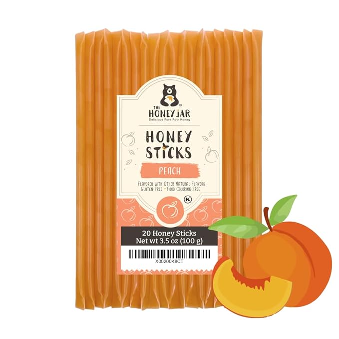 The Honey Jar Peach Flavored Honey Sticks by TheHoneyJar