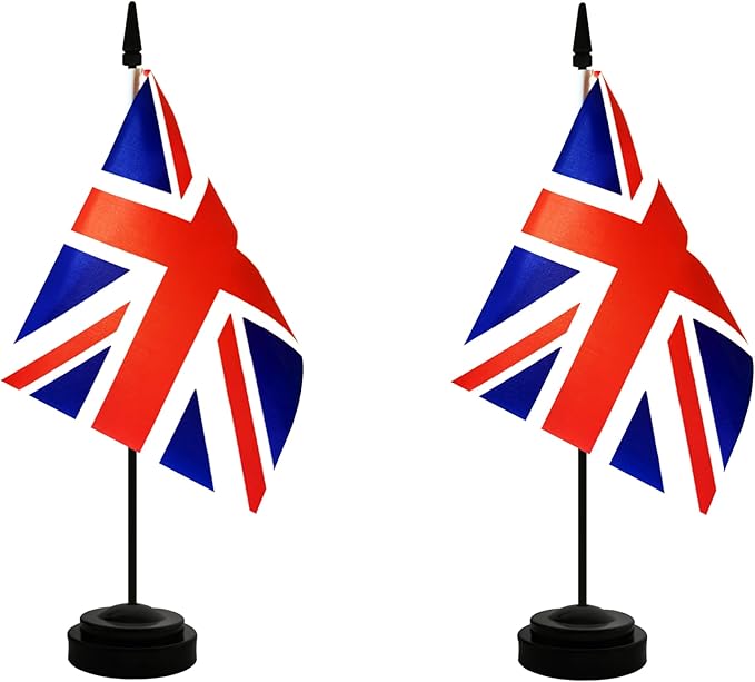 2 Pack UK Britain Desk Flag, British Table Office Flag by Unknown