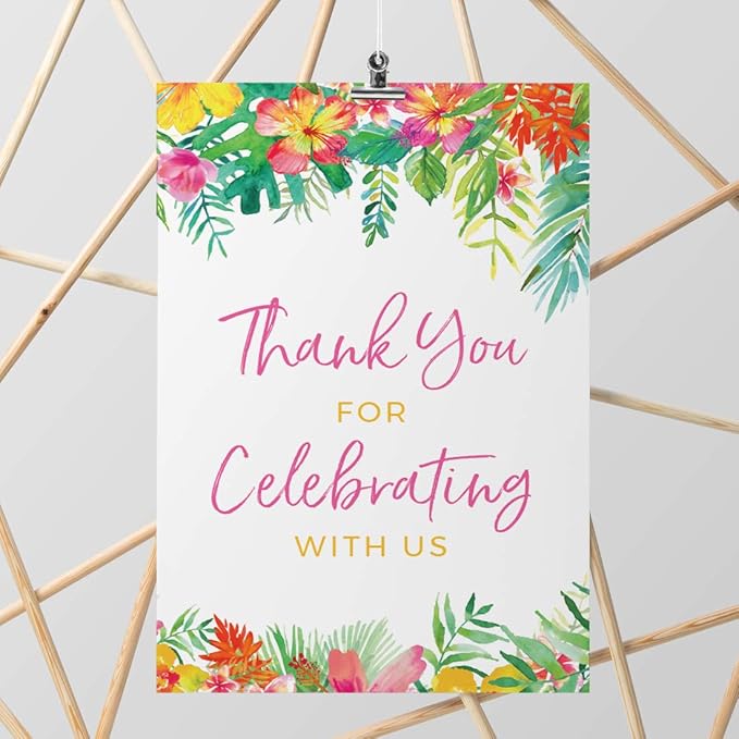 Andaz Press Extra Large Wedding Easel Board Party Sign, 12x18-inch, Tropical - Image 5