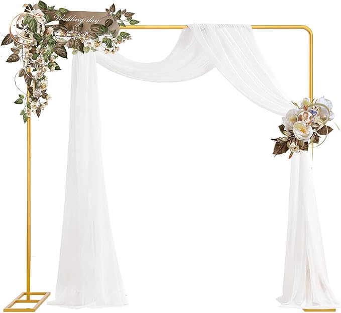 Wedding Arch Backdrop Stand Square 6.5FT Heavy Duty Metal Frame, Balloon Arch by SLANKE