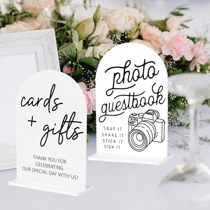 2Pcs Photo Guest Book Sign Cards and Gifts Sign - Image 6