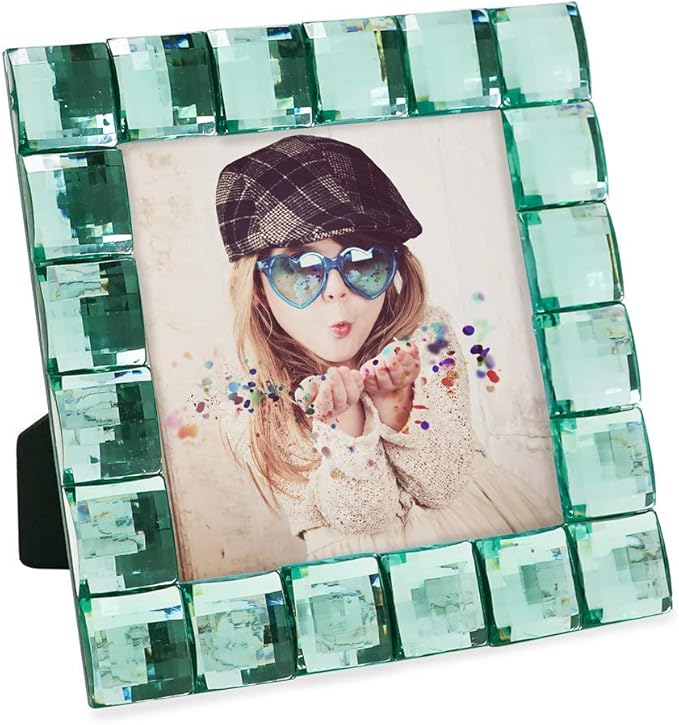 Isaac Jacobs Decorative Sparkling Light Green Jewel Picture Frame, Photo - Image 5