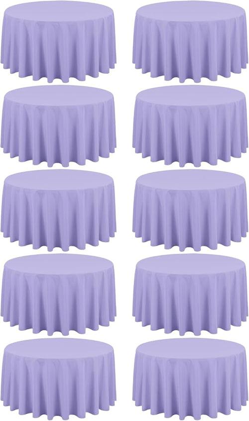 10 Pack Lavender Round Tablecloths by REWOMC