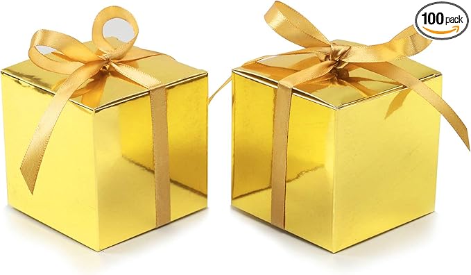 COTOPHER 100pcs Small Gift Boxes, Favor Boxes 2x2x2 inches Paper Gift Boxes by COTOPHER