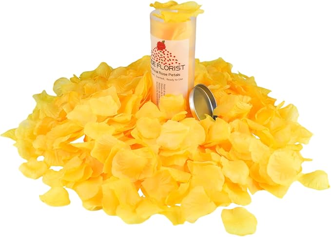 CODE FLORIST 1100 PCS Orange Yellow Silk Flower Rose Petals - Image 2