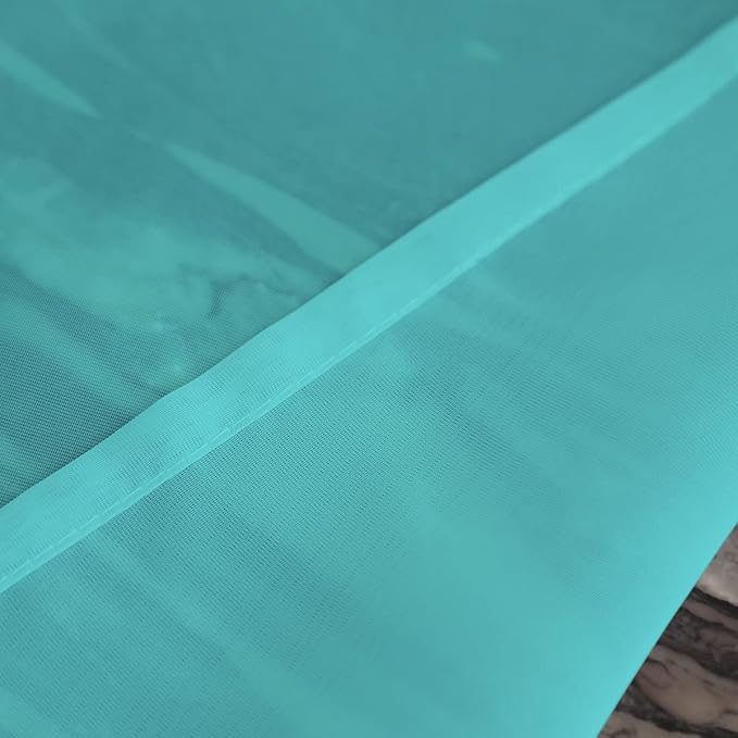 Window Lake Blue Sheer Curtains 90 Inches Long 2 Panels Sheer Curtain Basic Rod - Image 4