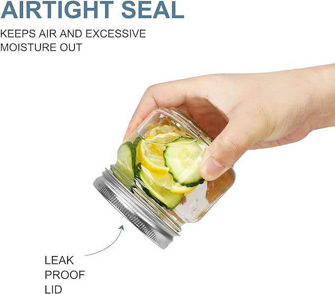 CycleMore 24 Pcs 8oz Clear Glass Mason Jars - Image 3