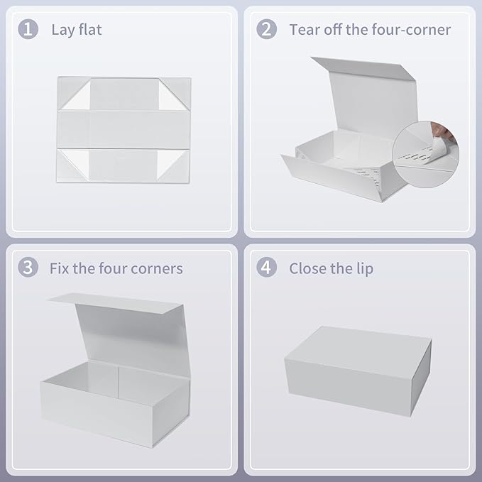 Large White Gift Box, 13.75"x9"x4.5", Gift Boxes - Image 4