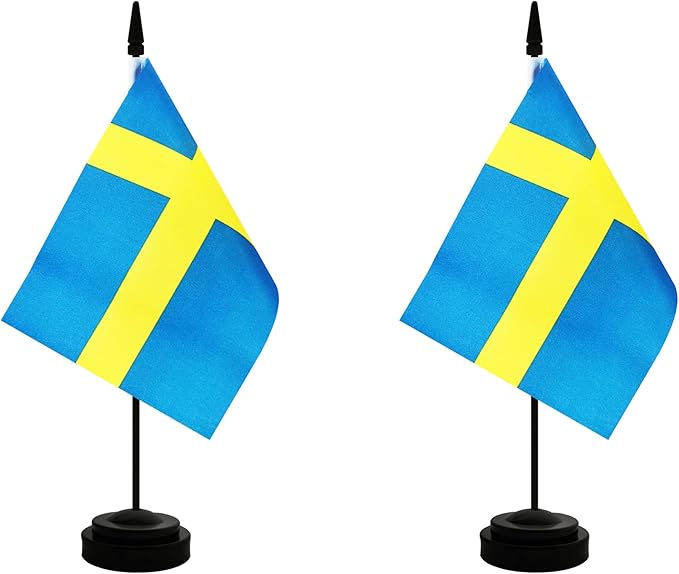 2 Pack Sweden Desk Flag, Swedish Table Office Flag by Unknown