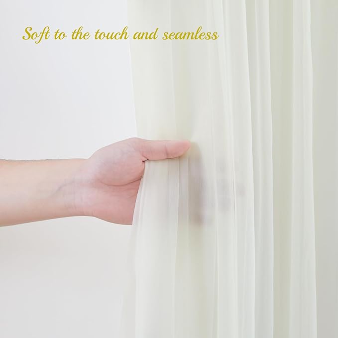 10x10ft Ivory Tulle Backdrop Curtain - Image 4