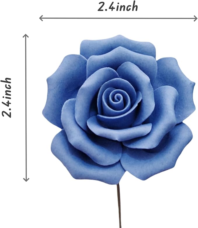 6 pcs Handmade Ceramic Roses, Featuring Vibrant Colors and Intricate Petal - Image 4