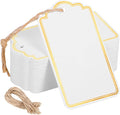 120 PCS Gift Tags with String Gold Foil Metallic Gift Tags Writable Blank Tag by woric