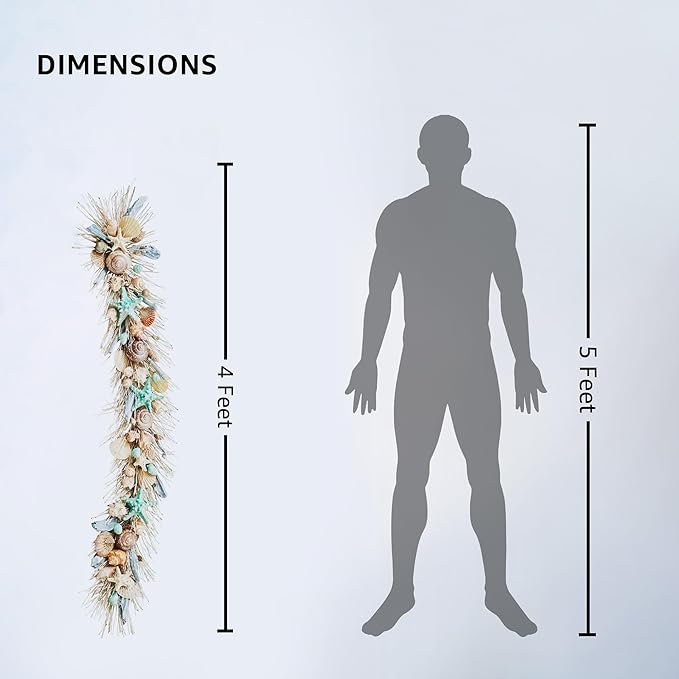 HOLIDAY TREE Handcrafted 48'' Shell Coastal Summer Garland - Image 2