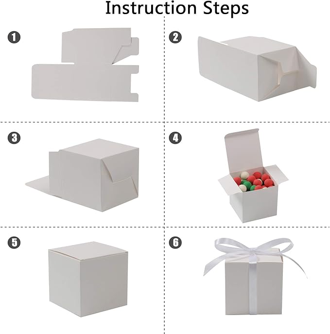 COTOPHER 100pcs Small Gift Boxes, Favor Boxes 2x2x2 inches Paper Gift Boxes - Image 6