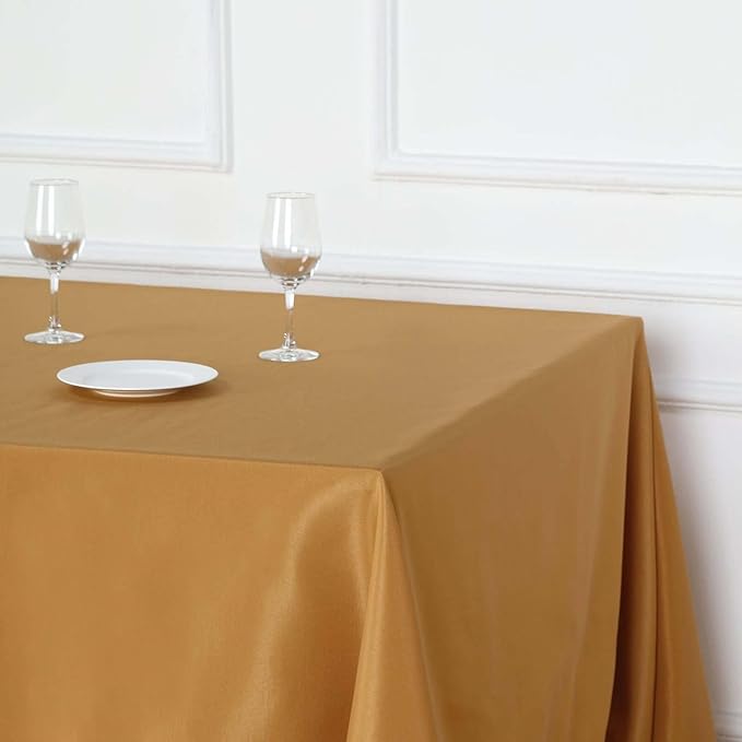 Efavormart 90" Gold Wholesale Linens Polyester Square Linen Tablecloth - Image 9