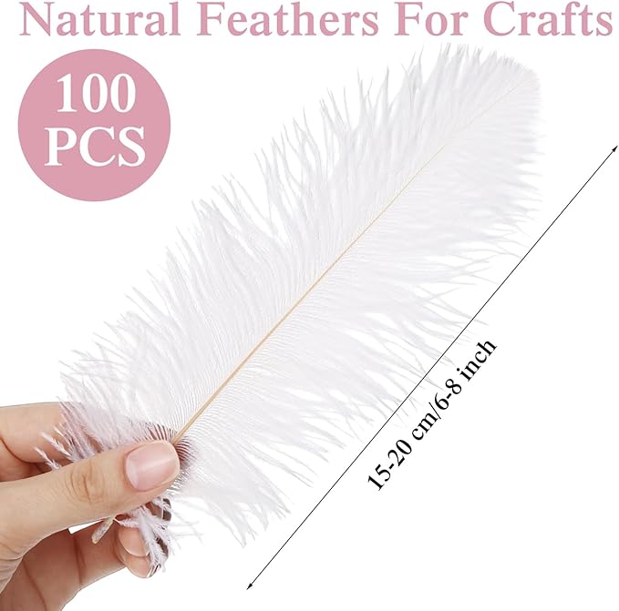 Crowye 100 Pcs Ostrich Feathers Bulk - Image 2