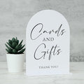 White Arch Acrylic Wedding Sign- 5"x7" Cards and Gifts Sign and Base, 1/8" by JINMURY