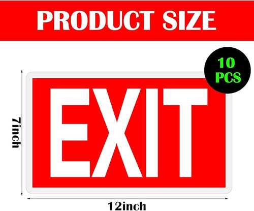 10 Pcs Glow in the Dark Exit Signs - Image 2