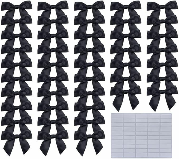2.5" Hgzgch Black Satin Ribbon Bow by Unknown