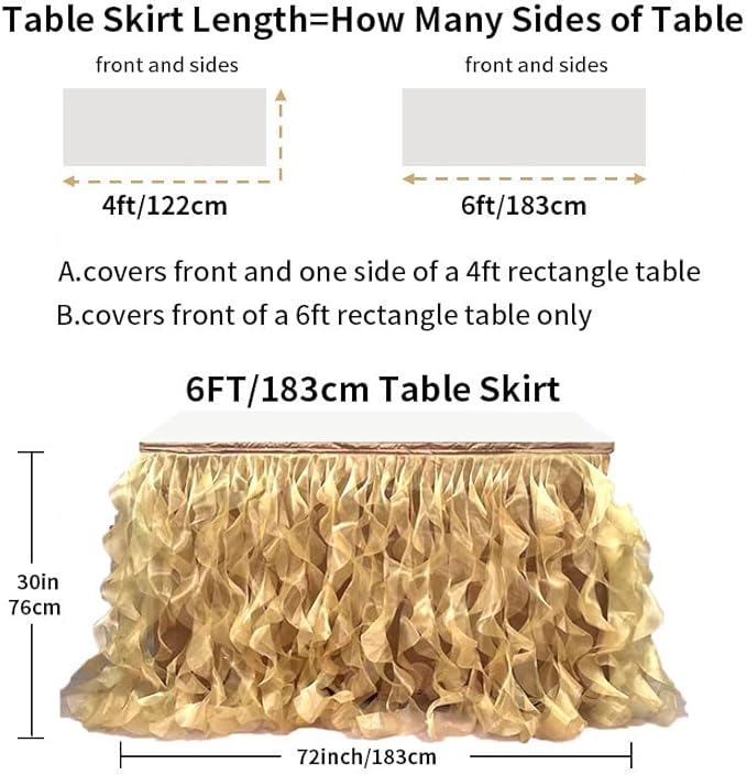 Luxury Organza Mesh Table Skirt Draping Floating Romance - Image 6