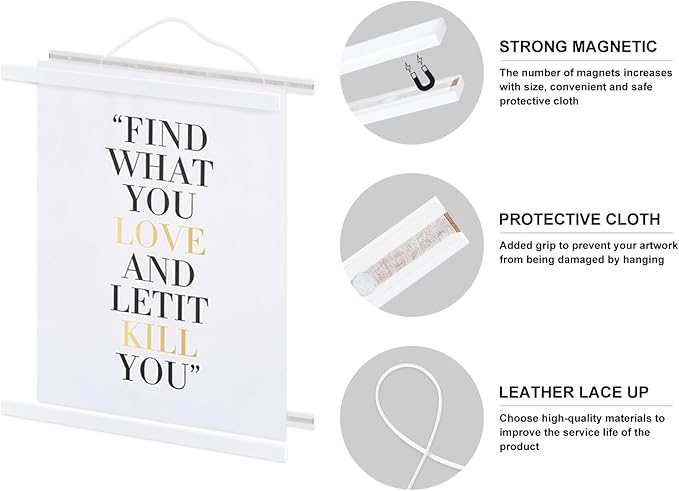 36x24 36x48 36x12 Poster Frame, Magnetic Light Wood Wooden Frame Hanger - Image 4